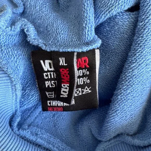 Volawear Light Blue Cotton Blend Hoodie With Graphic Branding - Picture 4 of 5